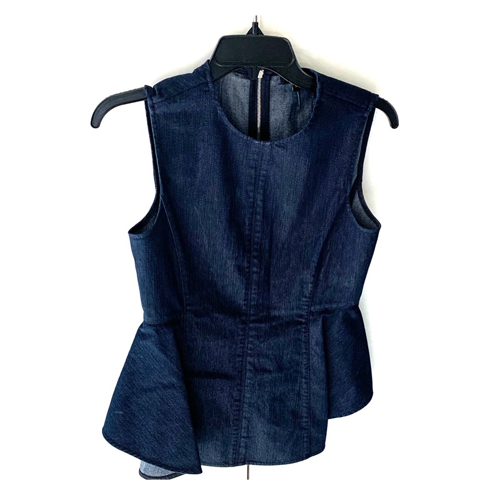Theory denim asymmetrical peplum top